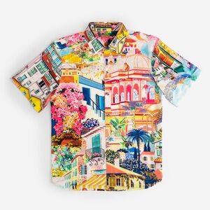 Johnny Was Men’s Cannes Cover Up Beach Shirt Size Small NWT